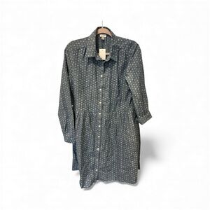 J Crew Floral Cotton Dress Preppy Casual Relaxed Fit NWT